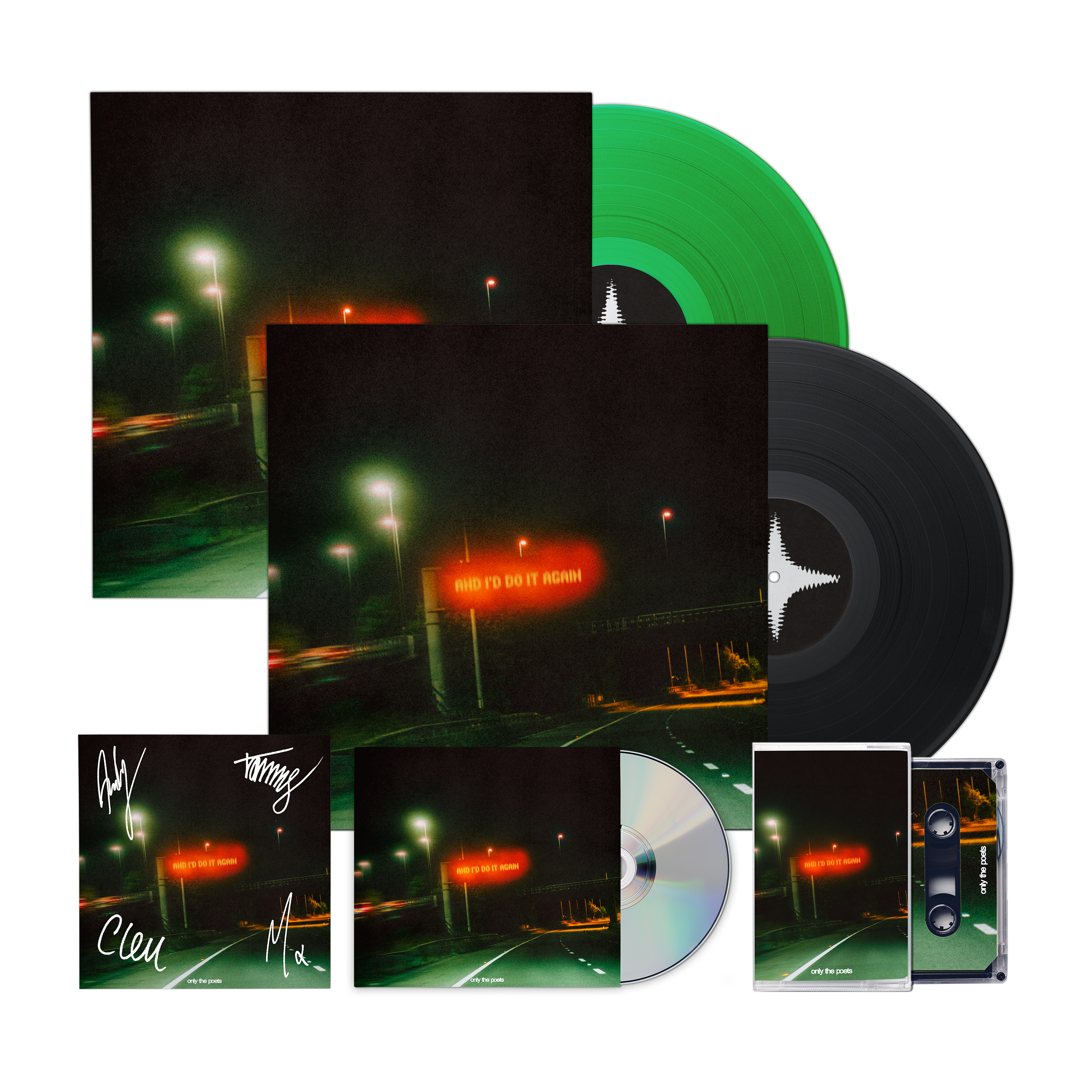 and i'd do it again Store Exclusive Colour Vinyl, Vinyl, CD, Cassette + Signed Art Card Bundle
